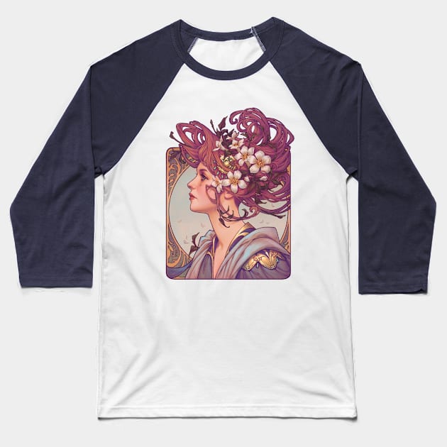 Princesse des Fleurs Baseball T-Shirt by Dimary